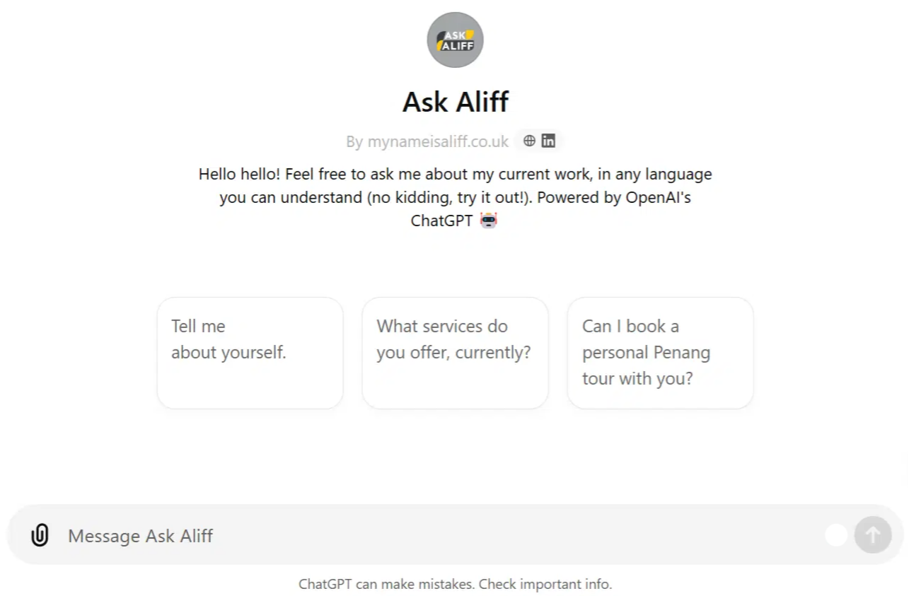 Ask Aliff by ChatGPT